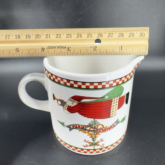 Sakura Magic Of Santa Ceramic Sugar Bowl And Creamer Set Debbie Mumm Stoneware - Picture 5 of 13